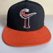 VTG Norfolk Tides Fitted Hat Cap MiLB Baseball New Era Rare 7 1/8 Black Orange picture