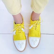 Womens Casual Round Toe Lace Up Brogues Shoes Flat Retro Oxfords Tassel Low Top picture