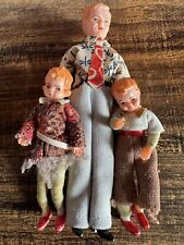 Set Of 3 Vintage German Caco Dollhouse Dolls picture