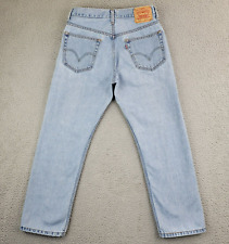 Levis 505 jeans mens 33x28.5 blue 100% cotton regular straight 2006 (tag 32x30) picture