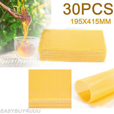 30Pcs Beekeeping Bee Wax Nest Bed Beeswax Sheets Honeycomb Foundation Sheets USA picture