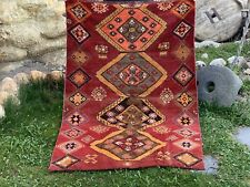 Vintage Turkish Rug | Tribal Handmade Wool Farmhouse Carpet Antique 3.3x5.2 ft picture