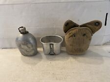 WWII US Army USMC A.G.M. Co. Aluminum 1942 Canteen & Cup W/ L.C.C.&Co Pouch picture
