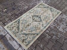 Pre-1940 ANTIQUE Palace Oushak Turkish Hand-Knotted Vegetable Dye BIG Rug 3 x5.7 picture