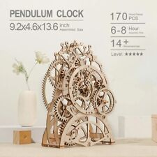 Robotime Rokr Pendulum Clock 170 Pcs 3D Wooden Puzzle Toys Building Block Kits A picture
