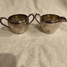 Vintage Wilcox S.P. Co. [IS] Silver Plate Sugar bowl and creamer Art Deco style picture