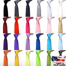 New Men's Dress Tie Solid Color Classic Neck Tie Necktie Wedding  Formal USA picture