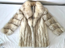 Vintage 1980’s Saga Fox Coat Size 8 Blue Fox Fur Jacket w Pockets Real Fur picture