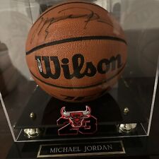 Michael Jordan Signed Chicago Bulls Spalding Game Basketball Upper Deck picture