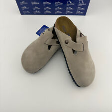 Birkenstock Boston Wome Taupe Suede Leather Soft Footbed New with box Narrow Fit picture