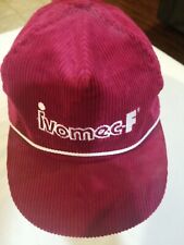Vintage Ivomec maroon corduroy Snapback Embroidered Agriculture USA rope hat picture