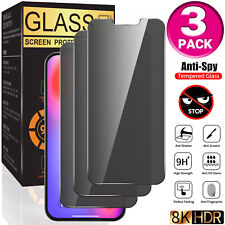 3x iPhone 15 14 13 12 11 Pro Max Privacy AntiSpy Tempered Glass Screen Protector picture
