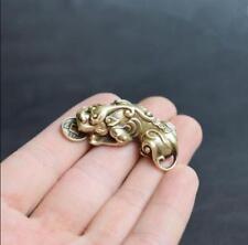 Chinese Old Pure brass God beast pixiu small pendant Collectibles picture