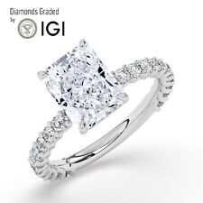 IGI, 3 CT, Solitaire Lab-Grown Radiant Diamond Engagement Ring, 18K White Gold picture