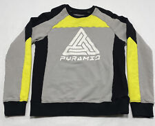 Black Pyramid Men's Medium Crewneck Sweatshirt Black Gray Yellow Logo picture