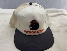 OSU Oregon State University Beavers Hat Stitched White One Size Vintage picture