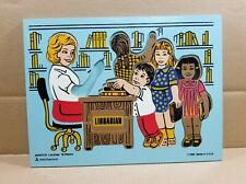 Vintage 90s Judy Instructo LIBRARIAN 18 Piece Wooden Tray Puzzle 1990 INCOMPLETE picture