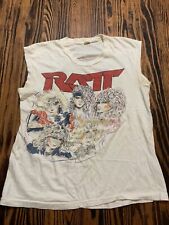 RARE VINTAGE RATT 1985 Sleeveless Invasion Of Your Privacy Tour Rock T-Shirt SzL picture
