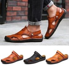 Mens Summer Sandals Casual Leather Shoes Outdoor Beach Breathable Casual Shoes picture