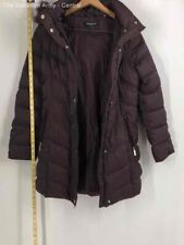 Kenneth Cole Womens Purple Zipped Pocket Long Sleeve Hooded Puffer Coat Size S picture
