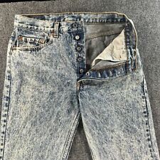 Vintage Levis Mens Jeans 33x32 Blue 501 Acid Wash 90s Button Fly USA Made picture