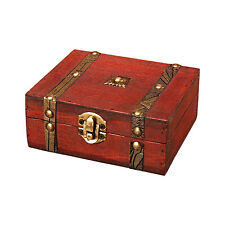 Vintage Decorative Wooden Jewelry Box Keepsake Chest Treasure Storage Box picture