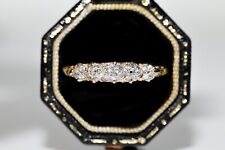 Antique Circa 1900s 18k Gold Natural Old Cut Diamond Decorated Engagement Ring picture