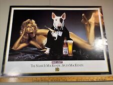 1988 Bud Light Spuds Mackenzie Poster Dog James Bond Golden Woman Man Cave VTG picture