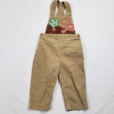 Carter's 18 Month Overalls Bibs Brown Corduroy Horse Apple Tree Vintage picture