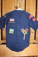 Boy Scouts of America BSA Youth Shirt Small Vintage Sewn on patches picture