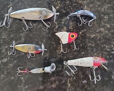 Vintage Mixed Lot Of 6 Fishing Lures Heddon,Lazy Ike, Creek Chub, And Pflueger  picture