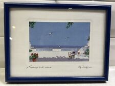 SIGNED G. Zuppini Lithograph Nautical Ocean Sea Sky Birds Framed Wall Art VTG picture