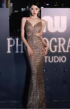 Gorgeous Sexy spaghetti strap Shine Sequins Fishtail Gown Banquet Evening Dress picture