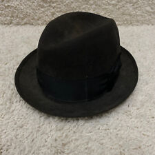 Vintage Dobbs Fifth Avenue Fedora Size 7 3/8 Brown Wool Felt Outdoors Trilby 90s picture
