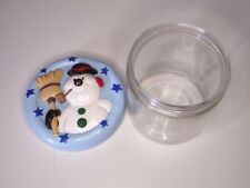 Vintage Snowman Mason Jar Hand Painted Storage Jar picture
