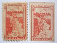 1901 Pan American Expo Buffalo Red Niagra Falls Cinderella + Rare Forgery Stamp picture