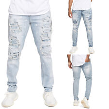 Victorious Men's Distressed Paint Splatter Faded And Patched Jeans DL1361 DL1366 picture