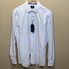 Ben Sherman Dobbie Mens White Shirt L Slim Fit Long Sleeve Button Front NEW  A43 picture
