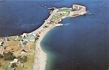 Close up Aerial of Popham Beach, Fort Popham, Maine Vintage PC picture