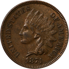 1874 Indian Cent - Choice Great Deals From The Executive Coin Company picture