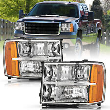 For 2007-2013 GMC Sierra 1500 2500HD 3500HD 2Pcs Clear Headlights Assembly L+R picture