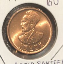 1943-44/EE1936 ETHIOPIA 10 CENTS UNCIRCULATED COPPER COIN-HAILE SELASSIE-KM#34 picture