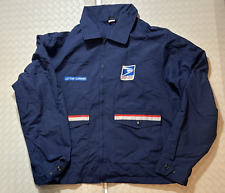 Vintage USPS Letter Carrier Neptune Garment Windbreaker Blue Jacket Size L / XL picture