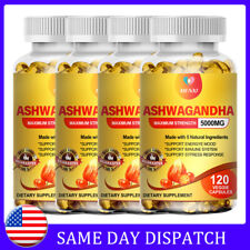 Organic Ashwagandha Capsules 5000MG with Black Pepper Root Powder 120 Capsules picture