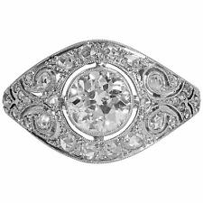 1.15CT White Round Cut Moissanite Art Deco Antique Wedding 14K White Gold Ring picture