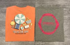 Lot 2 Southern Tide Ocearch & Seas The Day Classic T-Shirts  Mens S  Gray, Coral picture