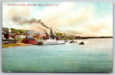 Quincy Illinois~Steamboat Landing On Mississippi River~Factories~1913 picture
