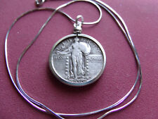  XF 1930 S Standing Liberty Silver Quarter Pendant on 20