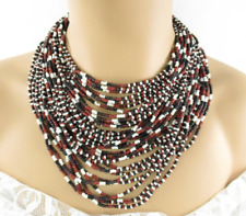 Vintage African Tribal Necklace ABACUS ORIGINAL Beaded 36 Strand Collar Drape picture