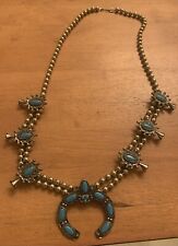  Vintage faux turquoise squash blossom necklace picture